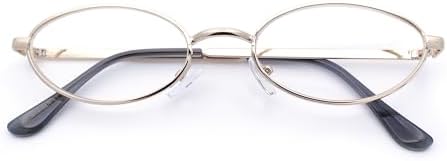 SA106 Extra Narrow Oval Metal Rim Round Retro Vintage Clear Lens Eye Glasses