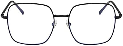 Shiratori Classic Woman's Metal Big Face Nerd Glasses Frame Clear Lenses