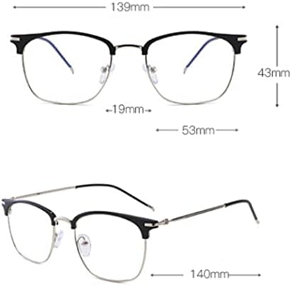 Shiratori Vintage Retro Half Frame Horn Rimmed Optics 43mm Clear Lens Glasses