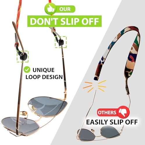 SIGONNA Eyeglasses String Holder Strap Cord - Eyeglass Chain For Men Women - Glasses Lanyard Holders Around Neck Sports