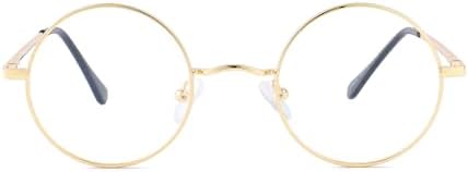 Small Round Metal Frame Glasses For Women Men Circle Clear Lens Non Prescription Eyeglasses