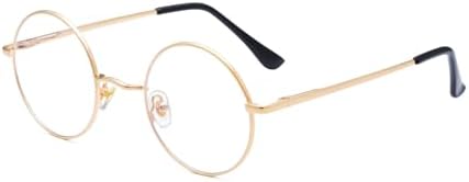 Small Round Metal Frame Glasses for Women Men Circle Clear Lens Non Prescription Eyeglasses