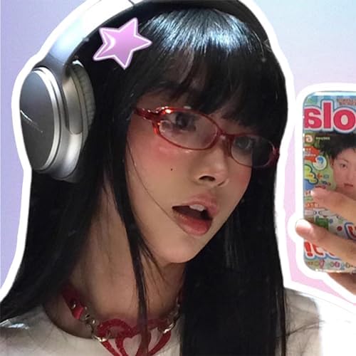 SODQW Fashion Fake Glasses Oval Y2k Eyewear Frame Blue Light Non Prescription Glasses For Women Clear Cosplay Glasses