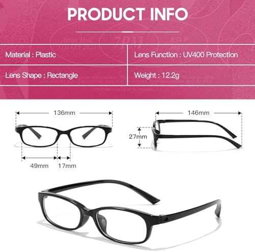 SODQW Office-Siren Blue Light Glasses For Women Rectangle Frame Y2K Small Eyewear Anti Eyestrain Computer Glasses