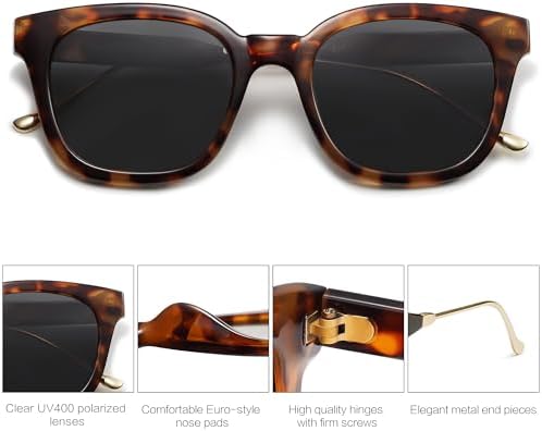 SOJOS Classic Square Polarized Sunglasses Womens Mens Retro Trendy UV400 Sunnies SJ2050