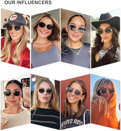 SOJOS Retro Oval Sunglasses For Women Trendy Classic Shades UV400 Protection SJ1256