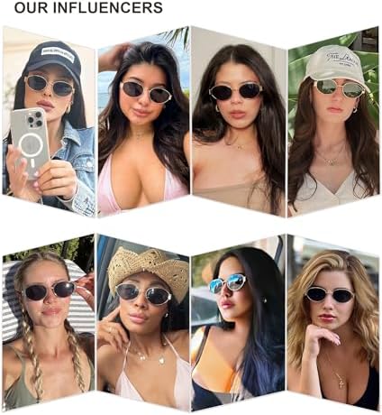 SOJOS Retro Oval Sunglasses For Women Trendy Classic Shades UV400 Protection SJ1256