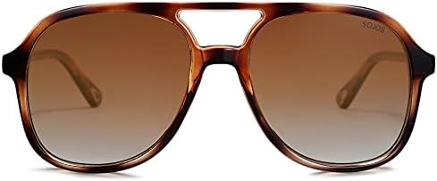 SOJOS Retro Polarized Aviator Sunglasses Womens Mens Classic 70s Vintage Trendy Square Aviators SJ2174