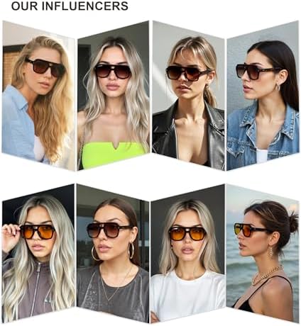 SOJOS Retro Thick Polarized Aviator Sunglasses For Women Men Large Trendy Bold Square Pilot Shades SJ2385