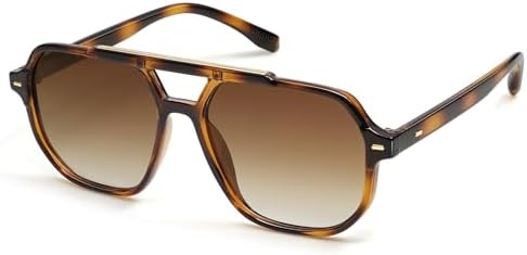 SOJOS Retro Trendy Aviator Polarized Sunglasses Men Women Vintage 70s Square Stylish Frame Sun Glasses SJ2283