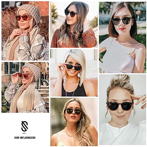 SOJOS Small Round Classic Polarized Sunglasses For Women Men Vintage Style UV400 Lens MAY SJ2113