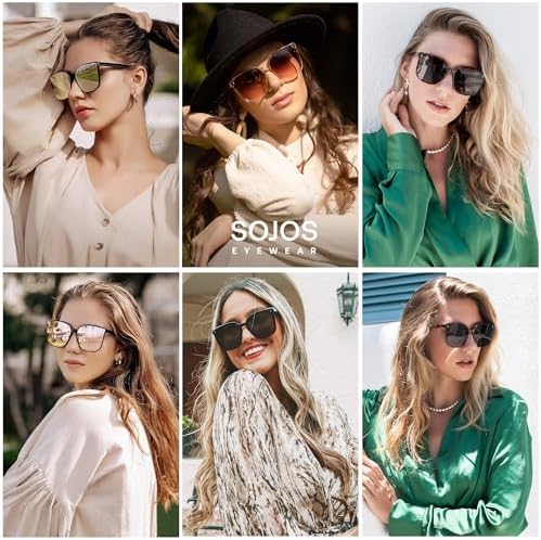 SOJOS Sunglasses For Women Men Vintage Style Shades SJ2157