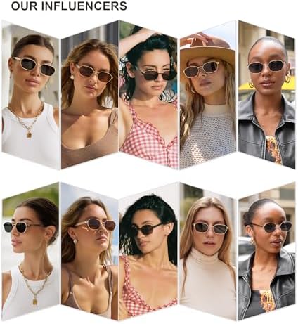 SOJOS Trendy Polarized Hexagon Sunglasses For Women Men UV400 Retro Rectangle Shades SJ1238