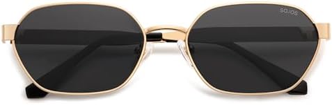 SOJOS Trendy Polarized Hexagon Sunglasses for Women Men UV400 Retro Rectangle Shades SJ1238