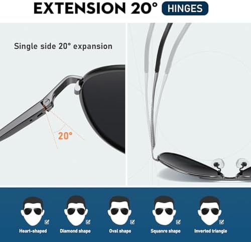 Sunglasses Men Polarized Aviator Sunglasses For Men Women Fishing Driving Sun Glasses Metal Frame UV400 Protection