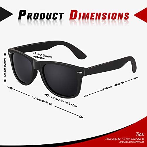 Sunier Polarized Sunglasses For Men And Women Retro Square Matte Finish UV400 Protection Shades For Driving Fishing