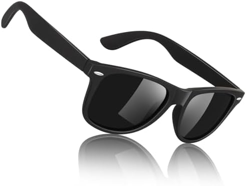 Sunier Polarized Sunglasses for Men and Women Retro Square Matte Finish UV400 Protection Shades for Driving Fishing