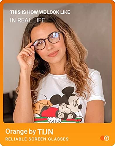 TIJN Blue Light Blocking Glasses Men Women Vintage Thick Round Rim Frame Eyeglasses