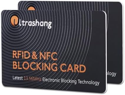 Ultrashang 2Pcs RFID Blocking Card Fuss-free Protection for Entire Wallet Shield Credit Card Protector NFC Bank Debit Blocker Identity Theft Prevention for Passport Travel Security (Ver. 2.0)