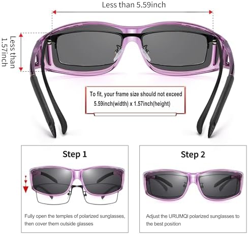 URUMQI Polarized Sunglasses Fit Over Glasses For Men Women Wrap-around Driving Sunglasses 100% UV Protection