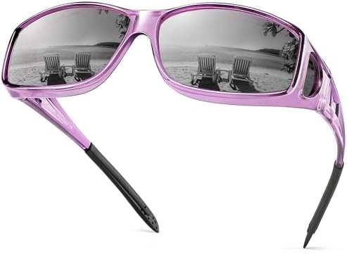URUMQI Polarized Sunglasses Fit Over Glasses for Men Women Wrap-around Driving Sunglasses 100% UV Protection