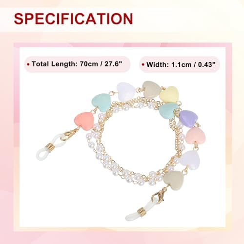 Uxcell Beads Eyeglass Chain Pearl Glasses Strap Eyewear Retainer Chain Around Neck Sunglass Holder For Girls Women