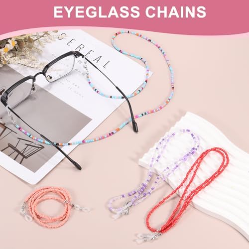 Uxcell Eyeglass Chains For Women Eyeglass Holder Bead Chains Adjustable Sunglasses Lanyards Holder Chains For Glass