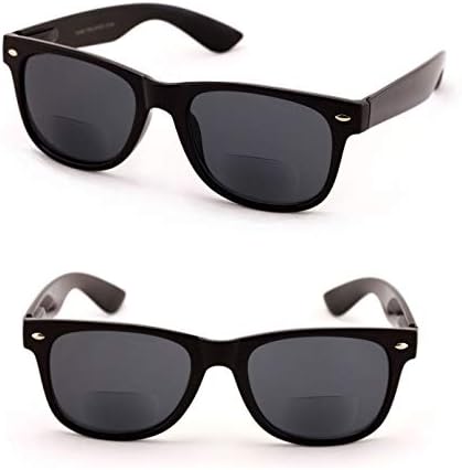 V.W.E. Classic Bifocal Outdoor Reading Sunglasses - Comfortable Stylish Simple Readers Magnification