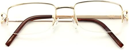 V.W.E. Rectangular Frame Clear Lens Designer Half Rim Eyeglasses Metal Glasses