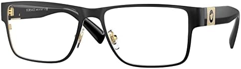 Versace VE 1274 1436 Black Metal Rectangle Eyeglasses 55mm