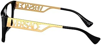 Versace VE 3326U GB1 Black/Gold Plastic Rectangle Eyeglasses 55mm