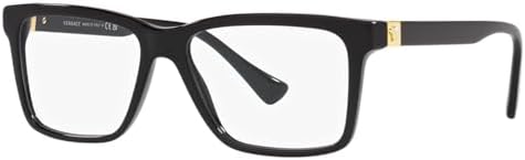 Versace VE 3328 GB1 Black Plastic Rectangle Eyeglasses 56mm