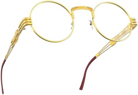 Vintage Round Steampunk Glasses for Mens and Womens Circle Hippie Style Eyeglasses