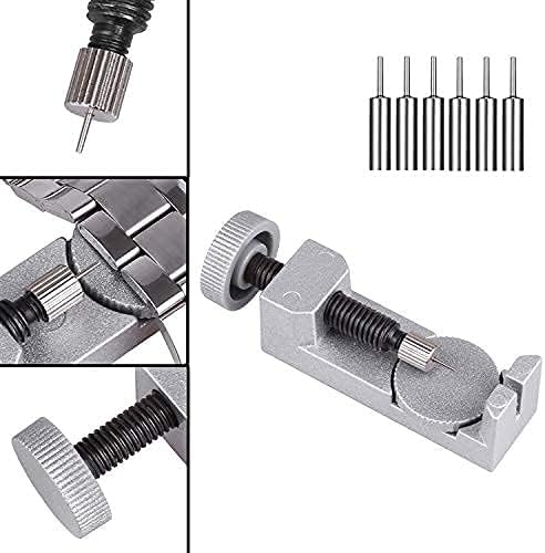 Watch Band Strap Link Pins Remover Repair Tool 24 In 1 Kit With 6 Extra Tips Replacement 20PCS Cotter Pin Spring Bar Tool Set 1PCS Head Hammer