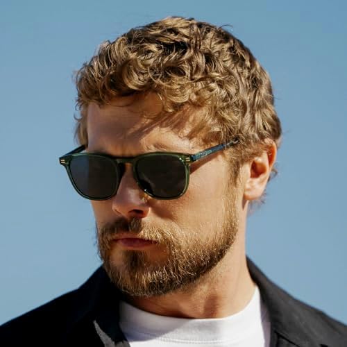 WMP Eyewear - Men's Polarized Modern Rounded Square Sunglasses