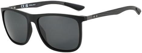 ZENOTTIC Square Polarized Sunglasses for Men Ultralight Carbon Fiber Sun Glasses Driving Fishing Golf Sports UV400 Protection