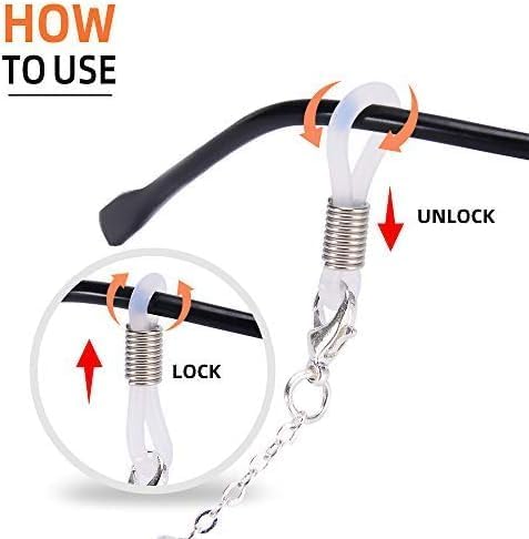 ZOORON Eyeglass Chains For Women Premium Beaded Eyeglass Necklace Chain Cord Eye Glasses String Holder