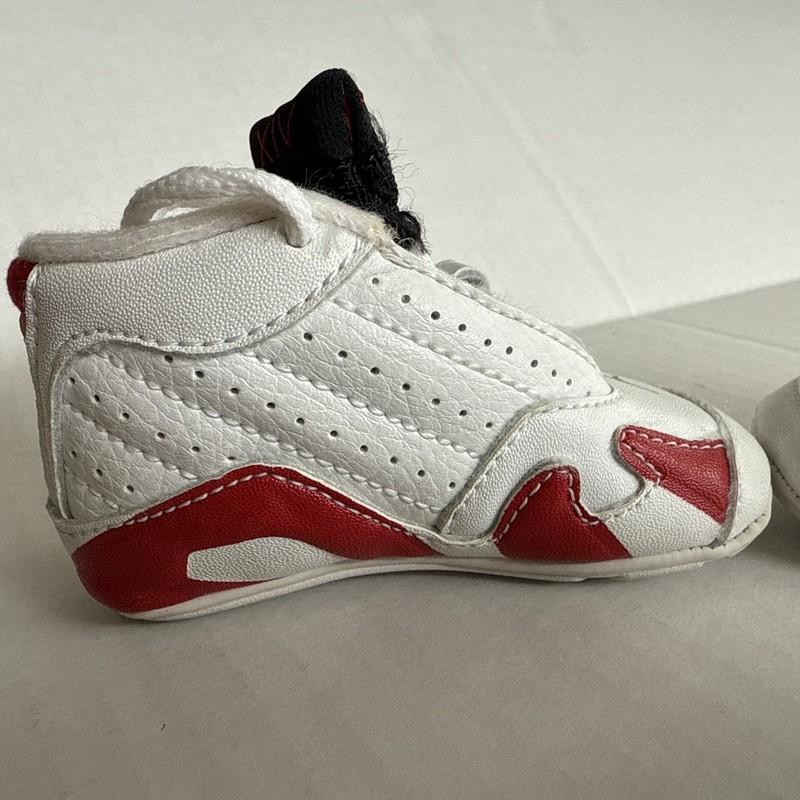 1998 Vintage Baby Jordan XIV White Black Varsity Red Sz 2C Baby Shoes
