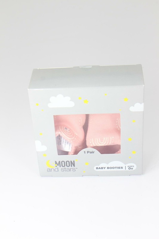 2 Moon and Stars Rainbow Baby Booties 0 Pink in Gift Box