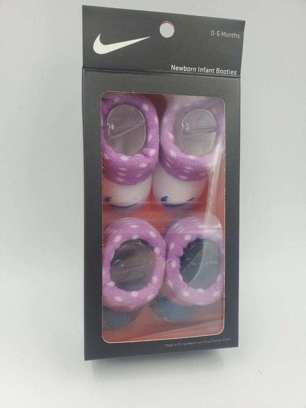 2 Pair Nike Baby Girls Booties Size 0-6 Months Purple Blue Shower Gift MPA