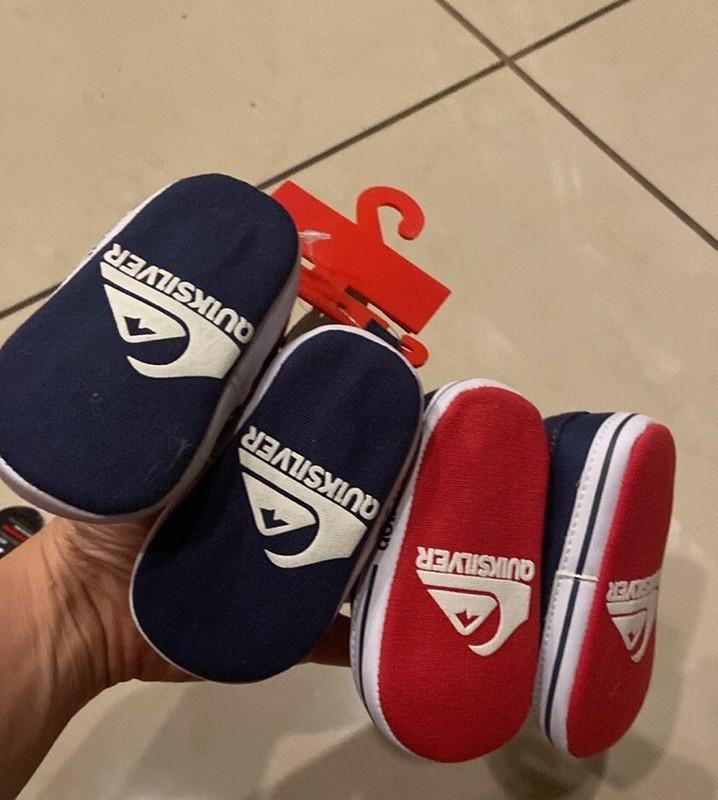 2 Pairs New Quicksilver Baby Crib Shoes Sneakers