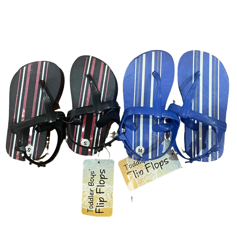 2 Pairs Of DolGen Boys Kids Flip Flops Assorted Colors