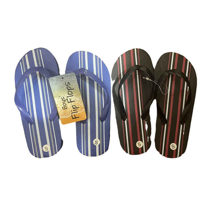 2 Pairs Of DolGen Boys Kids Flip Flops Assorted Colors