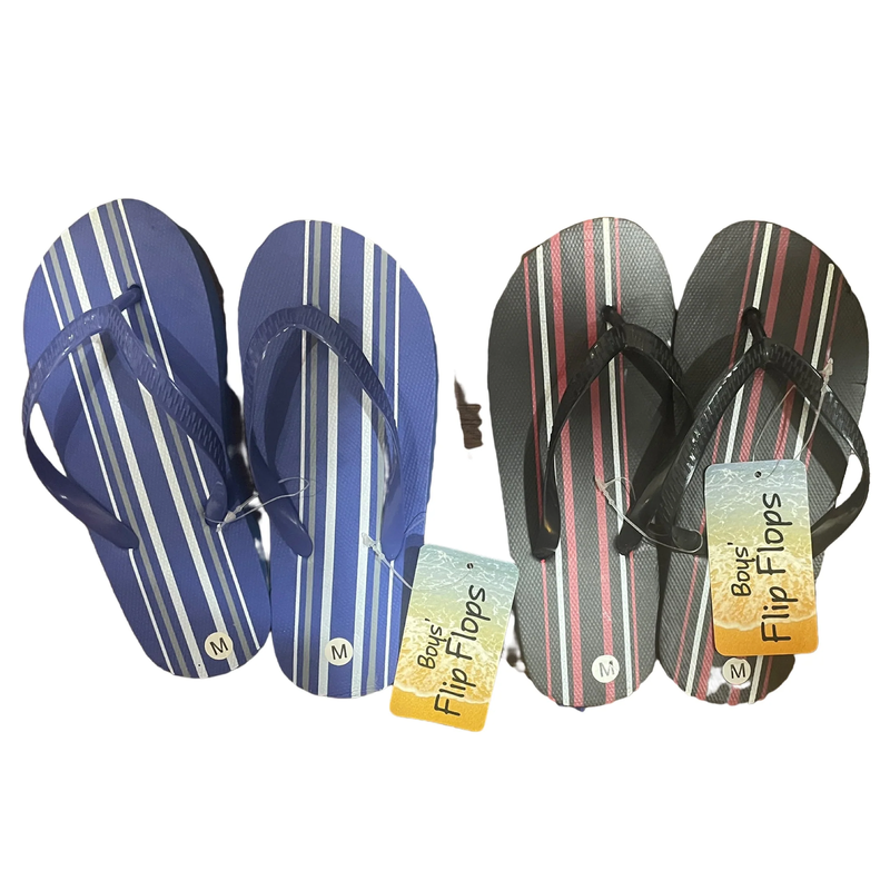2 Pairs Of DolGen Boys Kids Flip Flops Assorted Colors