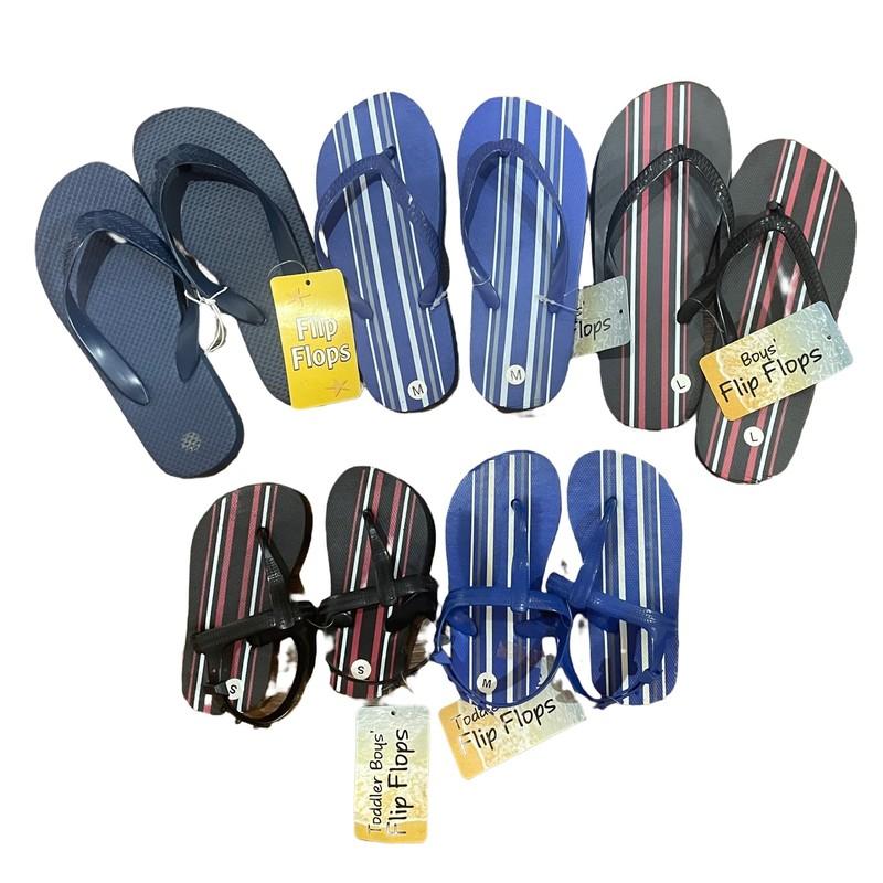 2 Pairs of DolGen Boys Kids Flip Flops Assorted Colors