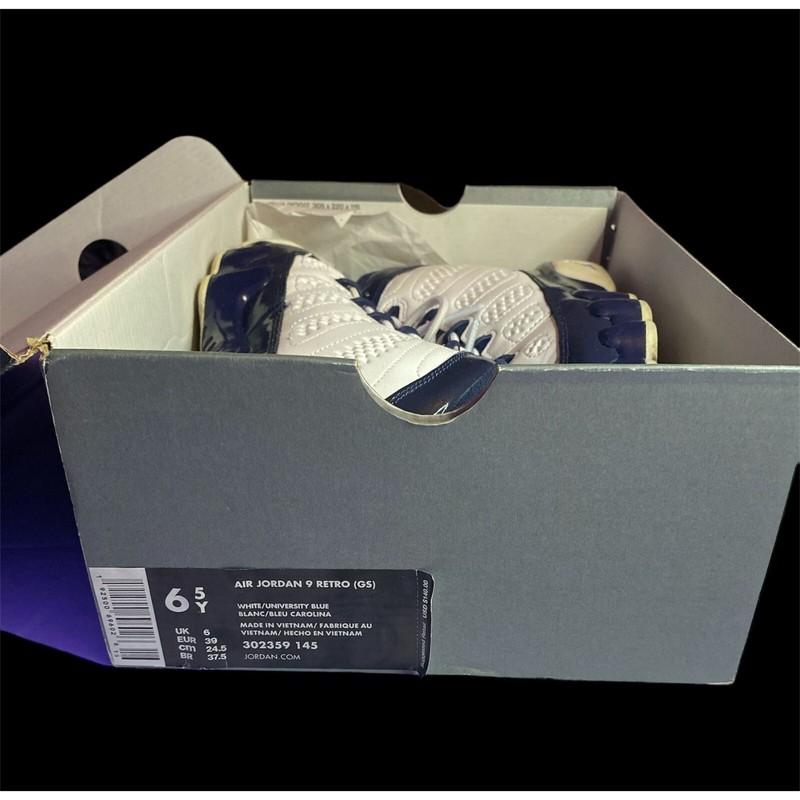 2019 Air Jordan 9 Retro GS UNC Pearl Blue White 6.5Y With Box