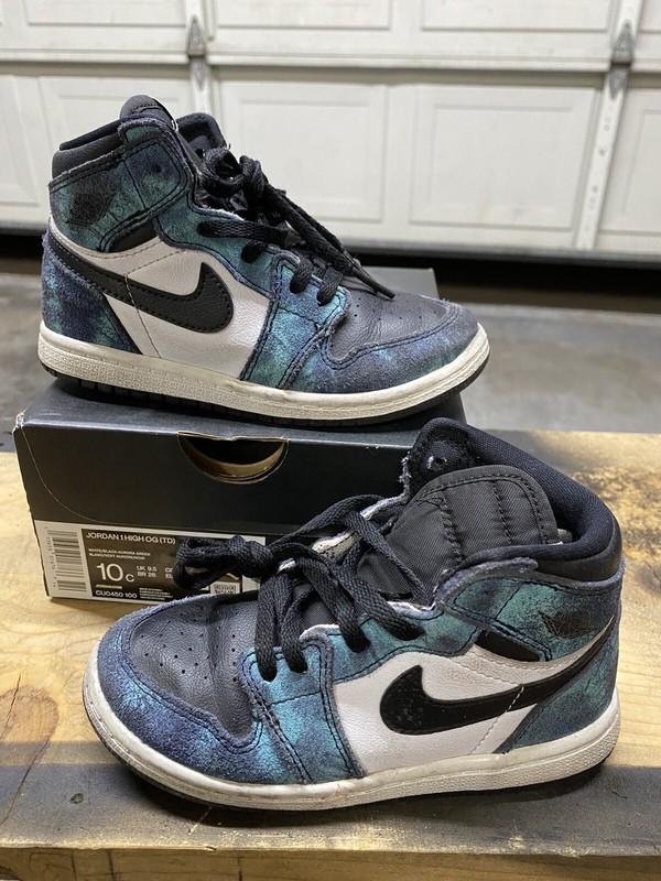 2020 Nike Air Jordan 1 High OG Tie-Dye Black Aurora Toddler SZ 10C (CU0450-100)