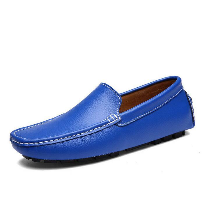 2024 Men's Soft Leather Shoes Moccasin Slip On Driving Casual Boat Loafers Flats