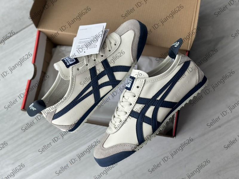 2025 Onitsuka Tiger Mexico 66 Classic Unisex Shoes Birch/Navy Blue Retro Sneaker