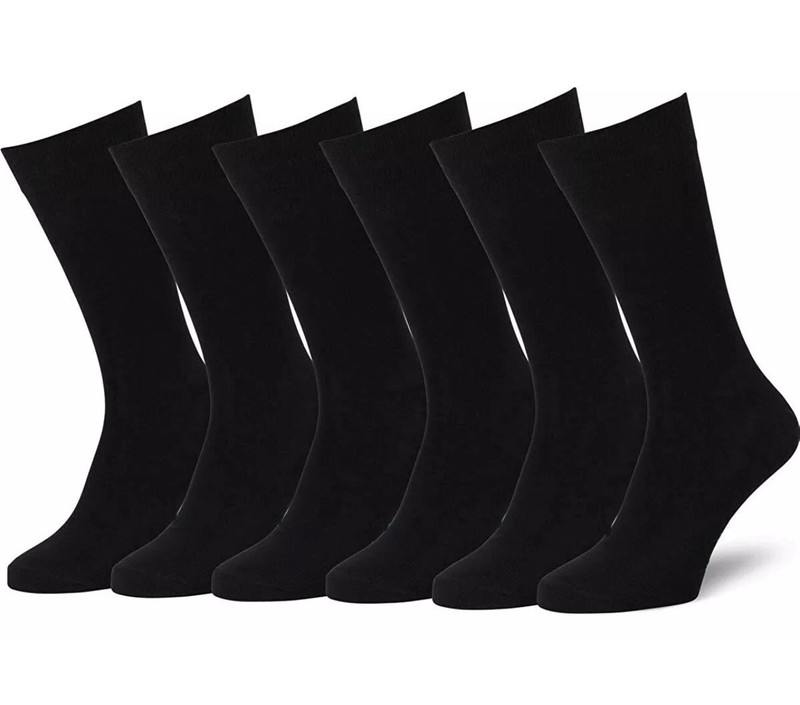 3 / 24 Pairs Men Solid Sports Athletic Work Plain Crew Cotton Socks Size 9-11